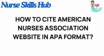 Mastering APA: A Guide to Citing the American Nurses Association